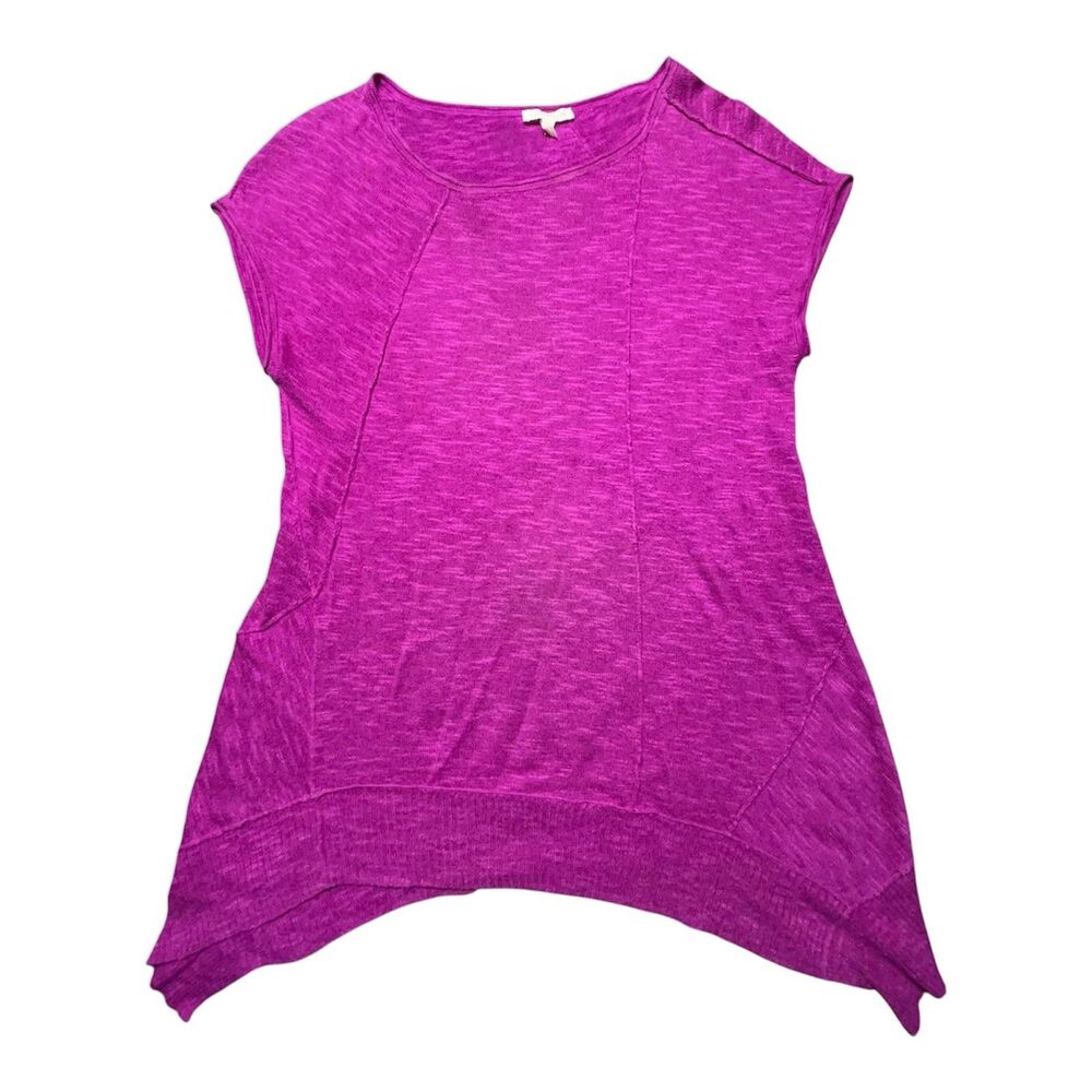 Eileen Fisher Asymmetrical Tunic Top Linen Blend Pink Women’s XS